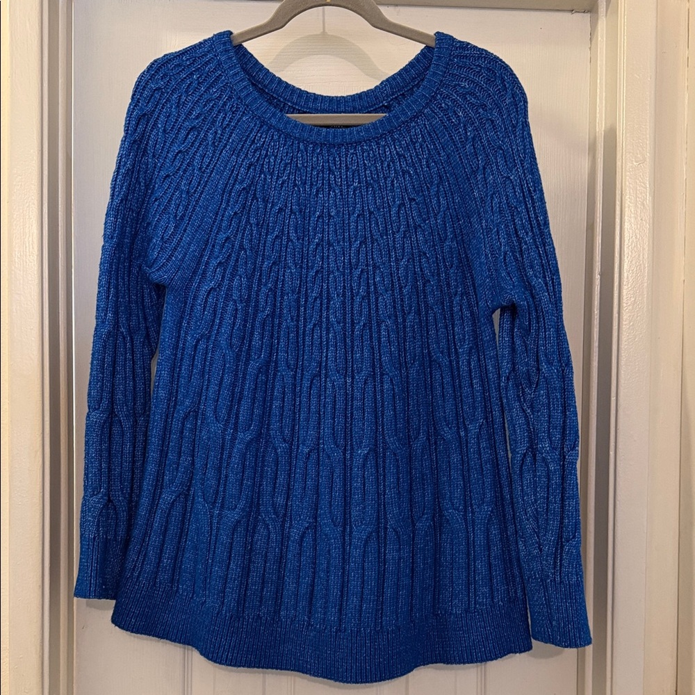 EUC Lane Bryant Royal Blue Cable Knit Sweater Size 18/20